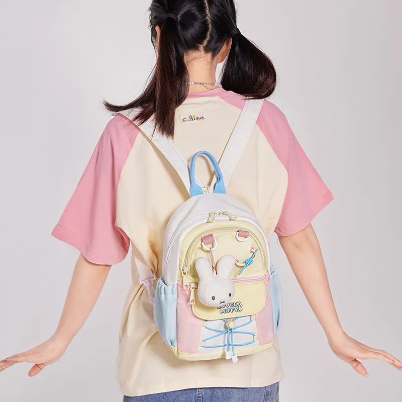 Miffy Fabric Sling Bag Backpack Medium Size Women's Yellow/Blue White-6