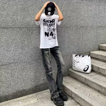 Struggle Vintage95 Jeans Unisex Black Gray Color