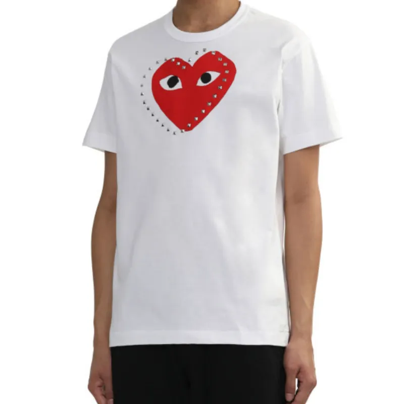 CDG Play T Shirts Unisex Red-3