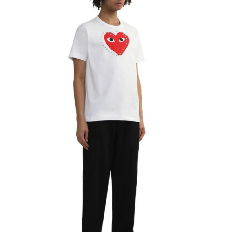 CDG Play T Shirts Unisex Red-2