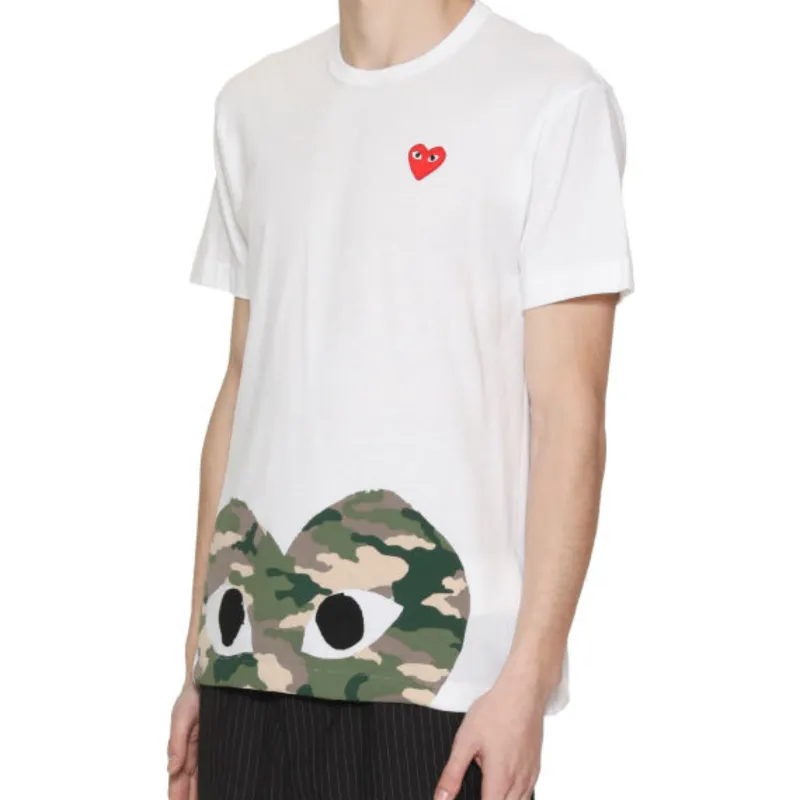 CDG Play T Shirts Men White-2