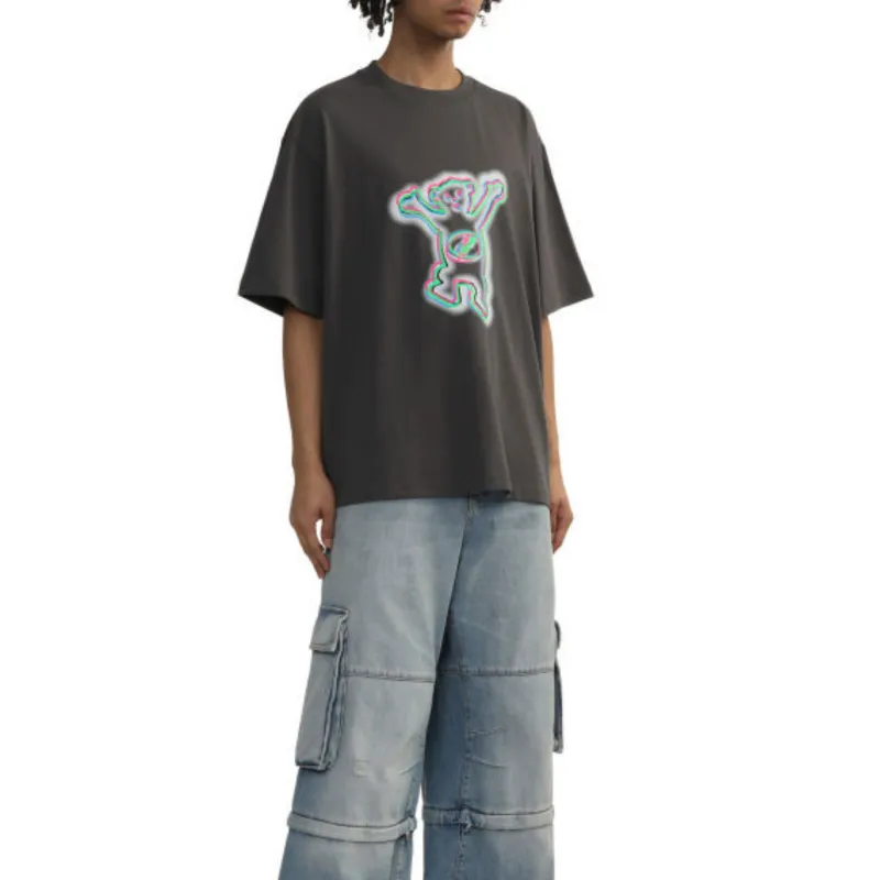 WE11DONE T Shirts Men Charcoal Gray-2