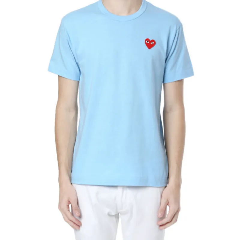CDG Play T Shirts Men Blue-1