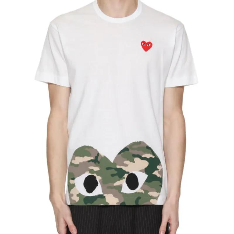 CDG Play T Shirts Men White-1