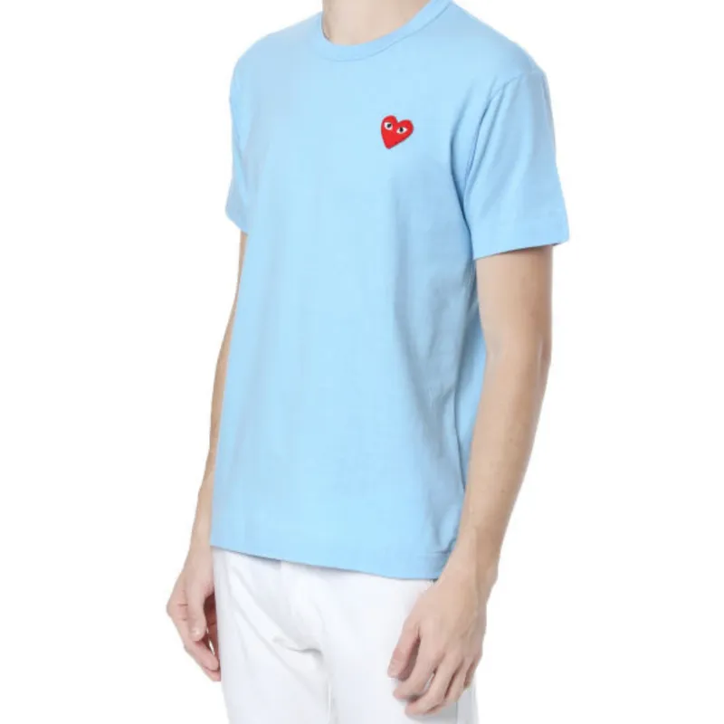 CDG Play T Shirts Men Blue-2