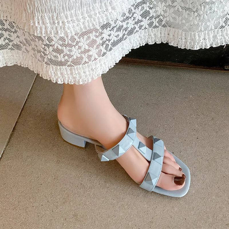 RAPHAEL SONA Stud Quiet Slide Slippers Women's-6