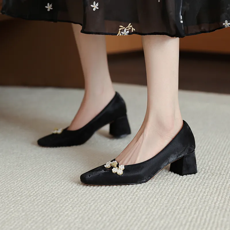 RAPHAEL SONA Chunky Heel High Heels 5.5cm Women's-3