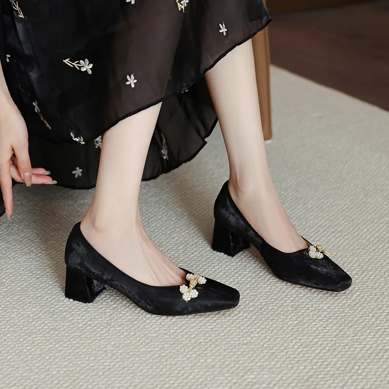 RAPHAEL SONA Chunky Heel High Heels 5.5cm Women's-4