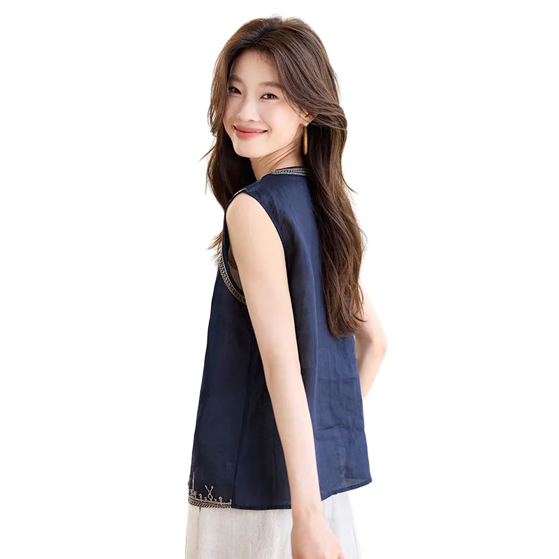 RED DRAGONFLY Tank Tops Women's Navy Blue-3