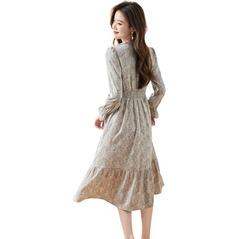 RED DRAGONFLY Long Sleeved Dress Women's Smoke Blue-1