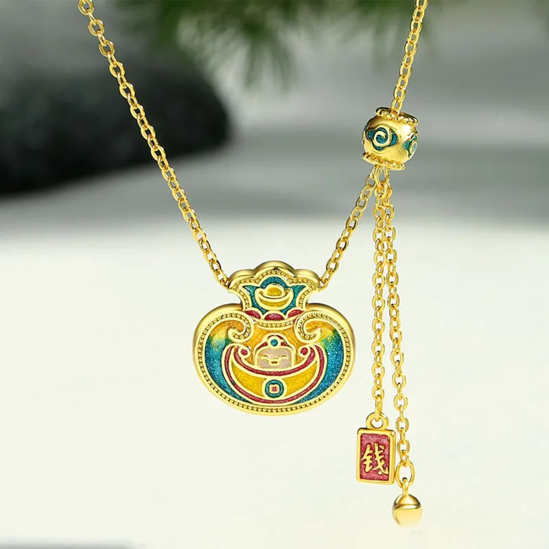 LAOYINFANG Sterling Silver 990 Necklaces Women's-5