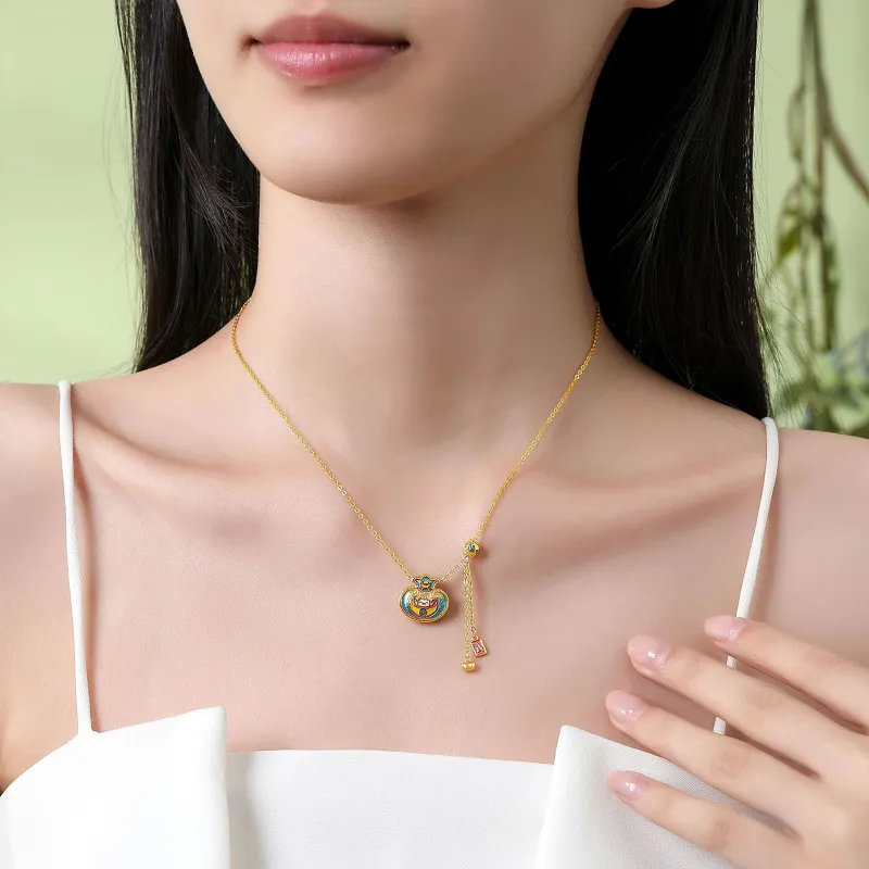LAOYINFANG Sterling Silver 990 Necklaces Women's-3