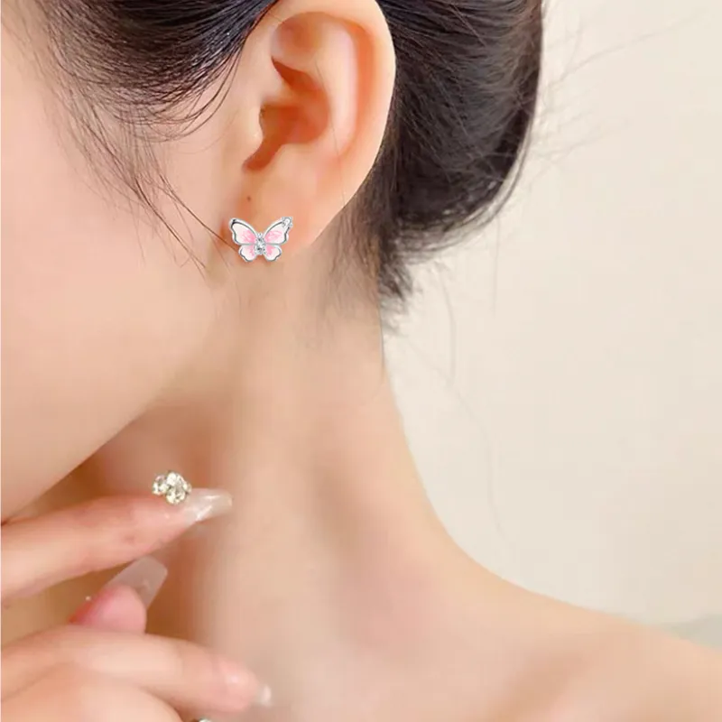 LAOYINFANG Sterling Silver 990 Stud Earrings Women's-2