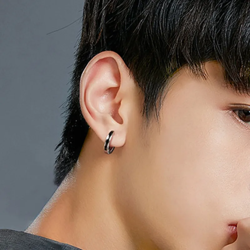 LAOYINFANG Sterling Silver Stud Earrings Unisex-2