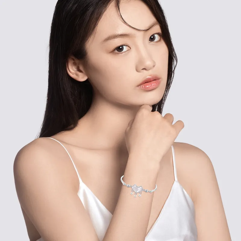 LAOYINFANG 999 Fine Silver Pure Silver Bracelets Women's-2