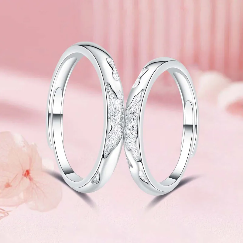 LAOYINFANG 925 Sterling Silver Couple Rings Unisex-1