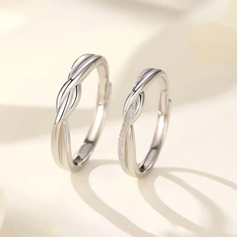 LAOYINFANG Sterling Silver Couple Rings Unisex-3