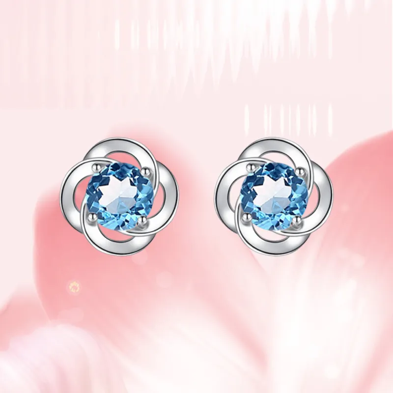 LAOYINFANG Sterling Silver Stud Earrings Women's-4