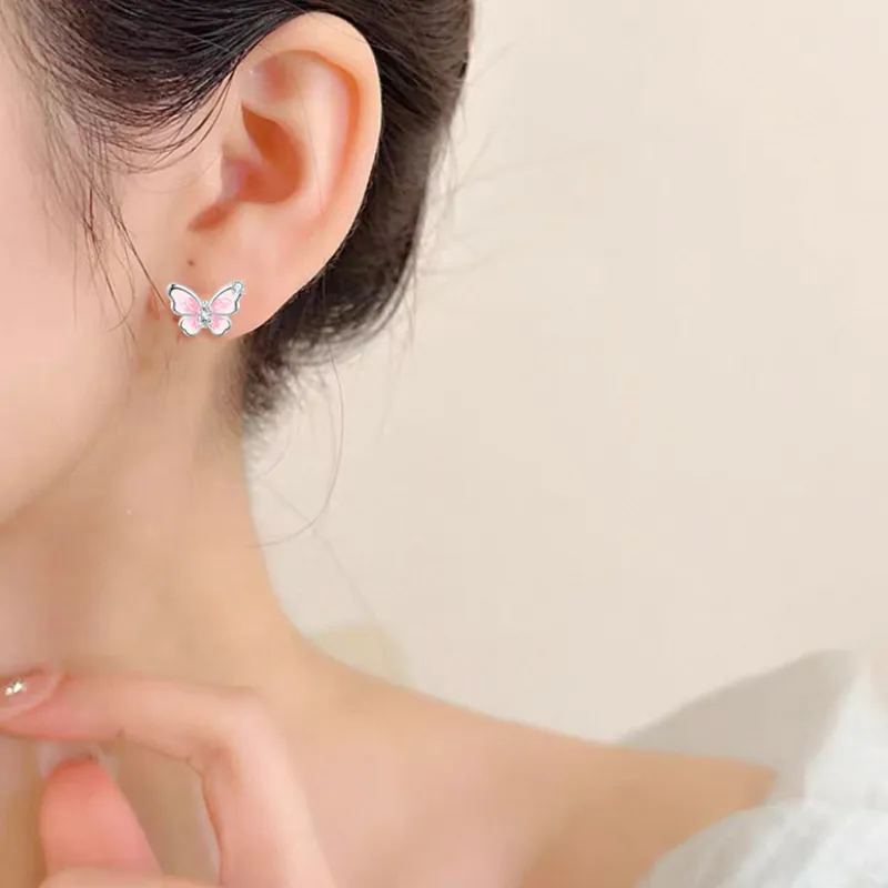 LAOYINFANG Sterling Silver 990 Stud Earrings Women's-3