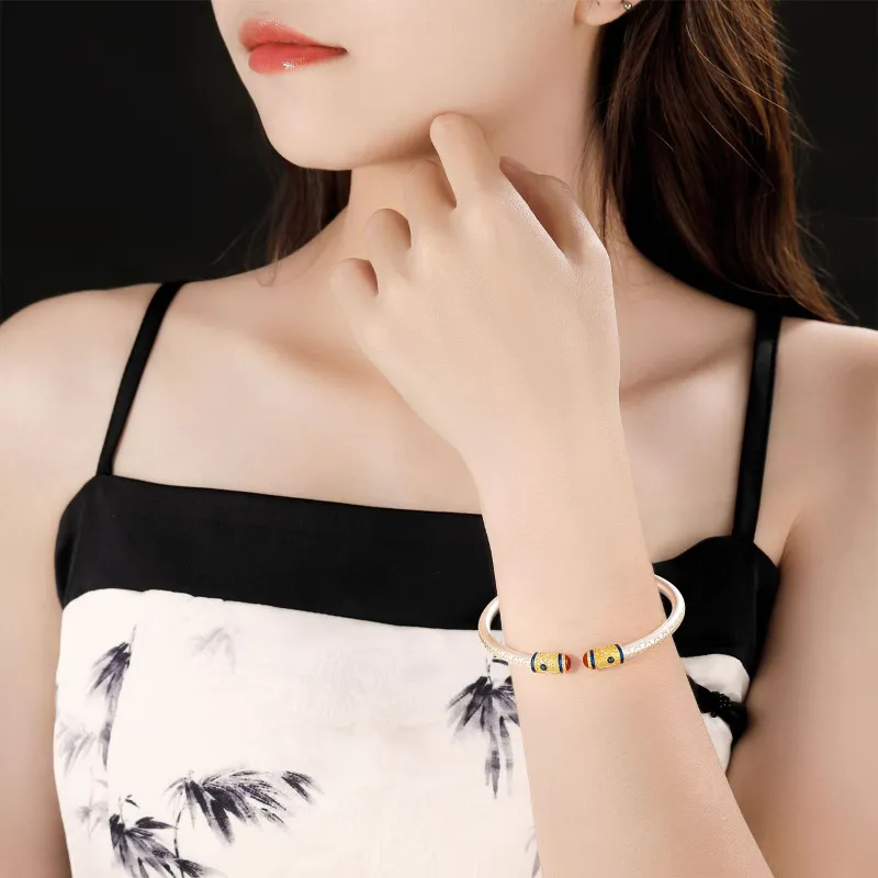 LAOYINFANG 999 Fine Silver Sterling Silver Bracelets Women's-1
