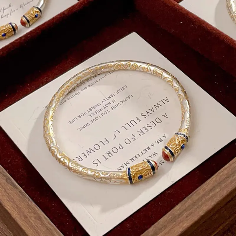 LAOYINFANG Sterling Silver Bangles Women's-3
