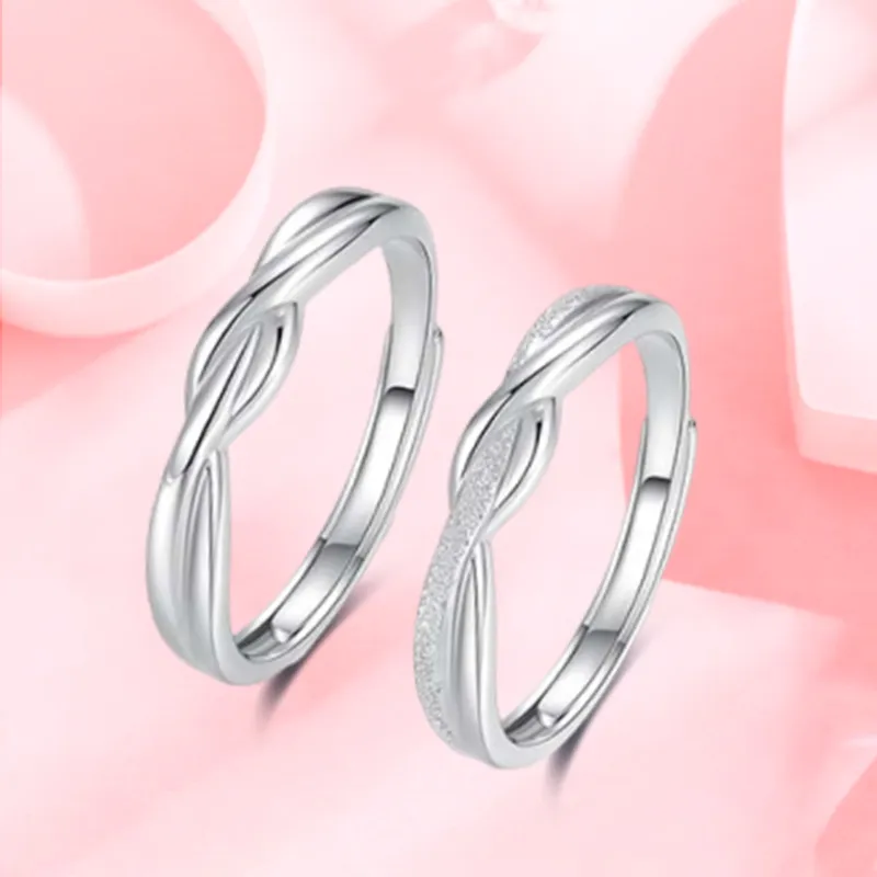 LAOYINFANG Sterling Silver Couple Rings Unisex-2