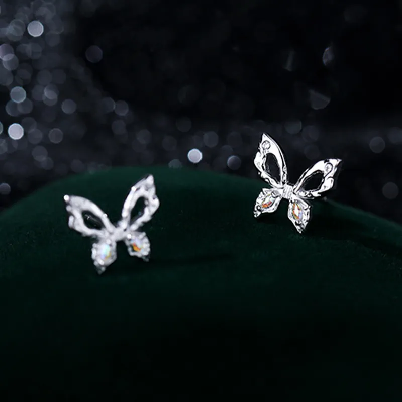 LAOYINFANG 990 Silver Stud Earrings Women's-3