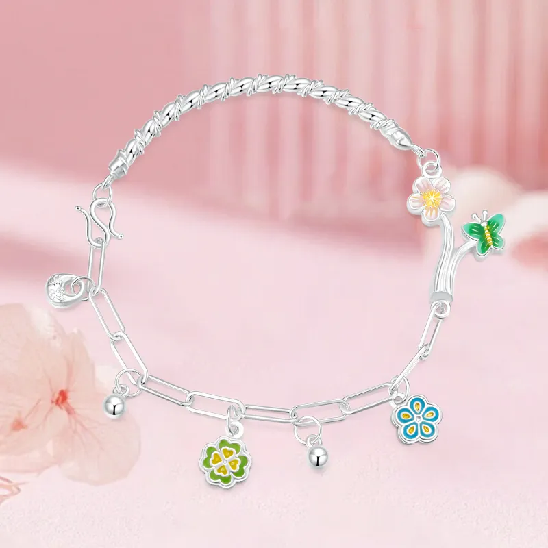 LAOYINFANG 999 Fine Silver Pure Silver Bracelets Women's-4
