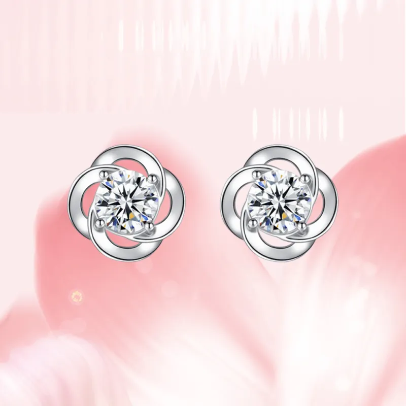 LAOYINFANG Sterling Silver Stud Earrings Women's-1