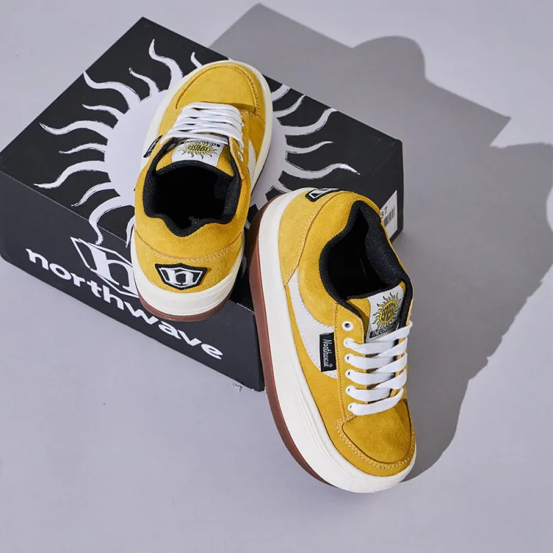 NORTHWAVE Slip Resistant Lightweight Height Increasing Low Top Casual Shoes Unisex Yellow-3