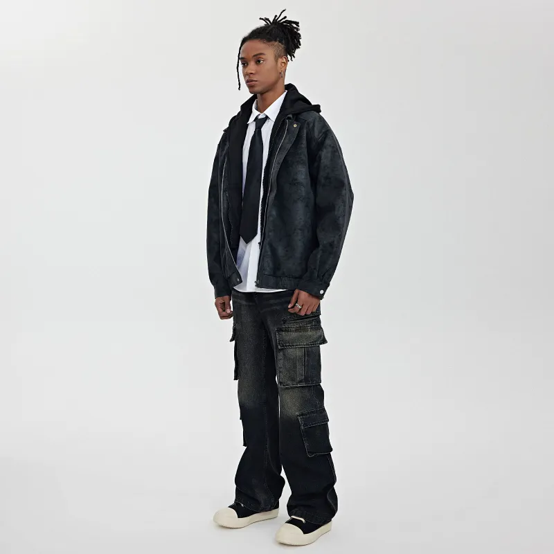 Torso Leather Jacket Unisex Black-4