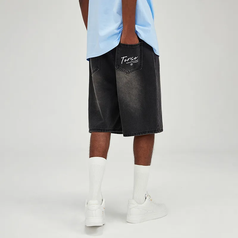 Torso Denim Shorts Unisex-9