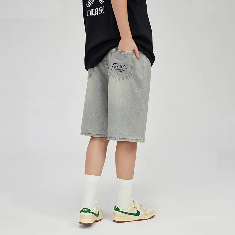 Torso Denim Shorts Unisex-2