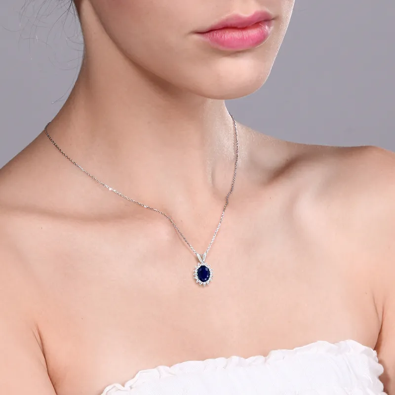 Carlo Bianca 925 Sterling Silver With Sapphire Necklaces Women's-1