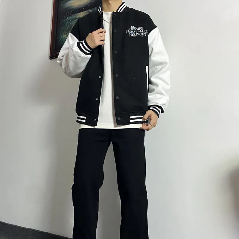 HELIPORT Baseball Jacket Unisex Black-3