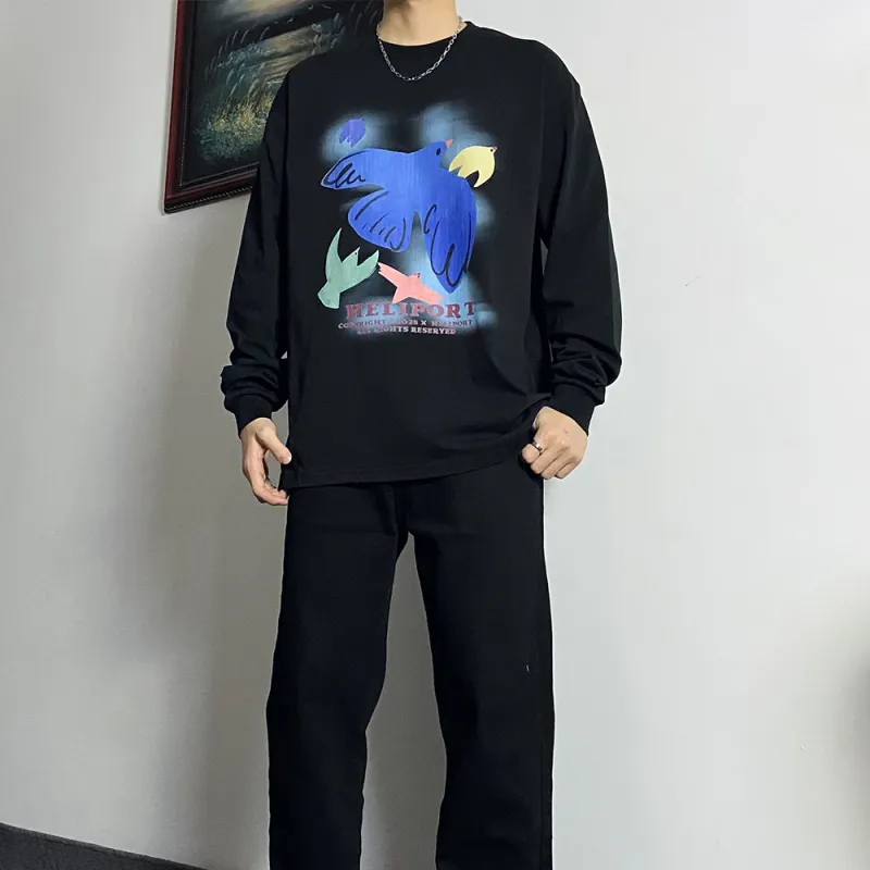 HELIPORT Long Sleeved T Shirt Unisex Black-3