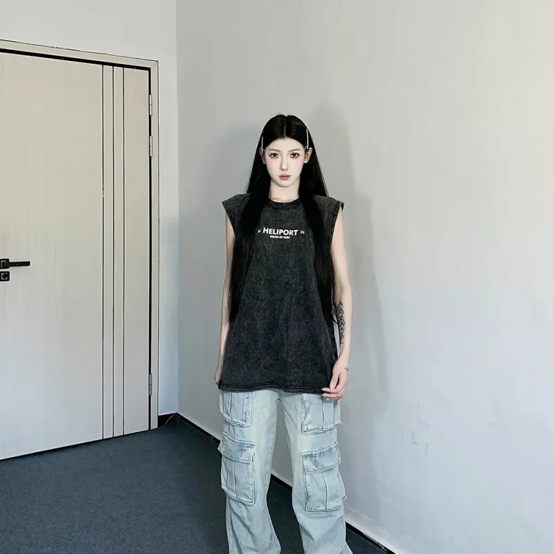 HELIPORT Tank Tops Unisex Black-5