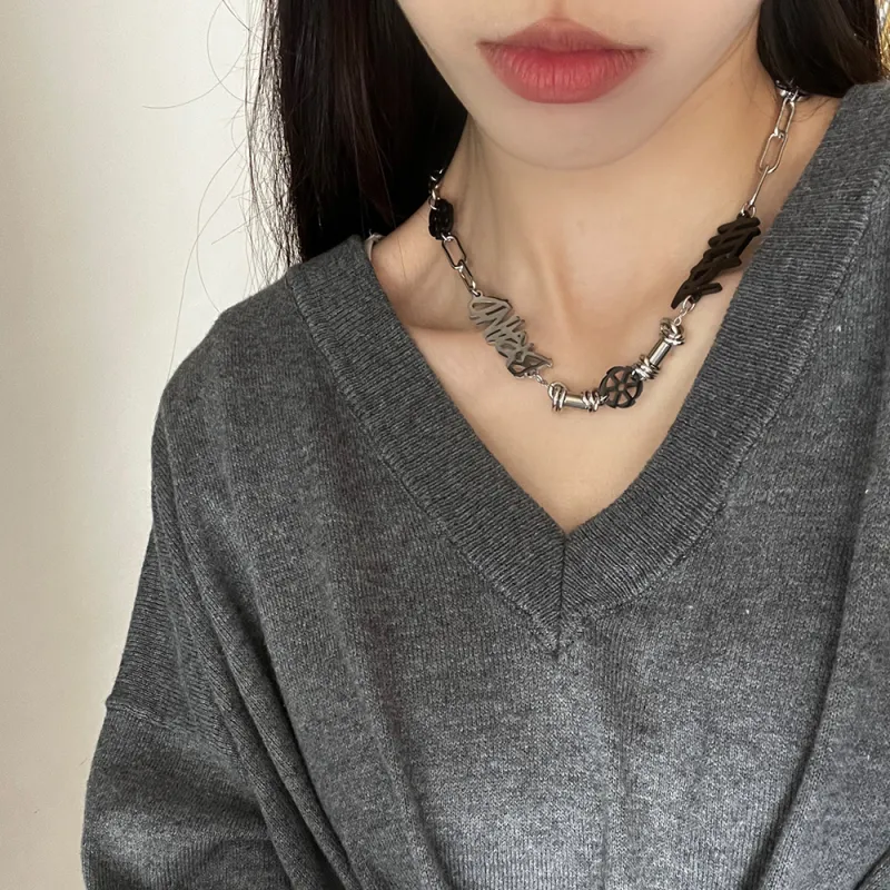 HELIPORT Titanium Steel Necklaces Unisex-3