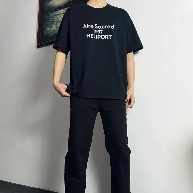 HELIPORT Short Sleeved T Shirts Unisex Black-4