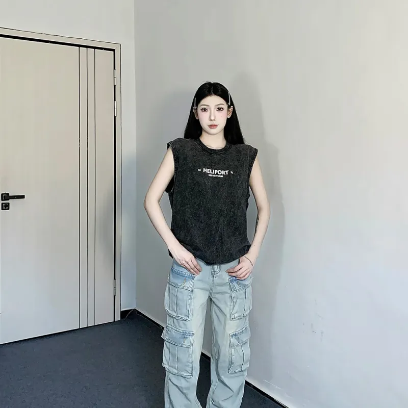 HELIPORT Tank Tops Unisex Black-4
