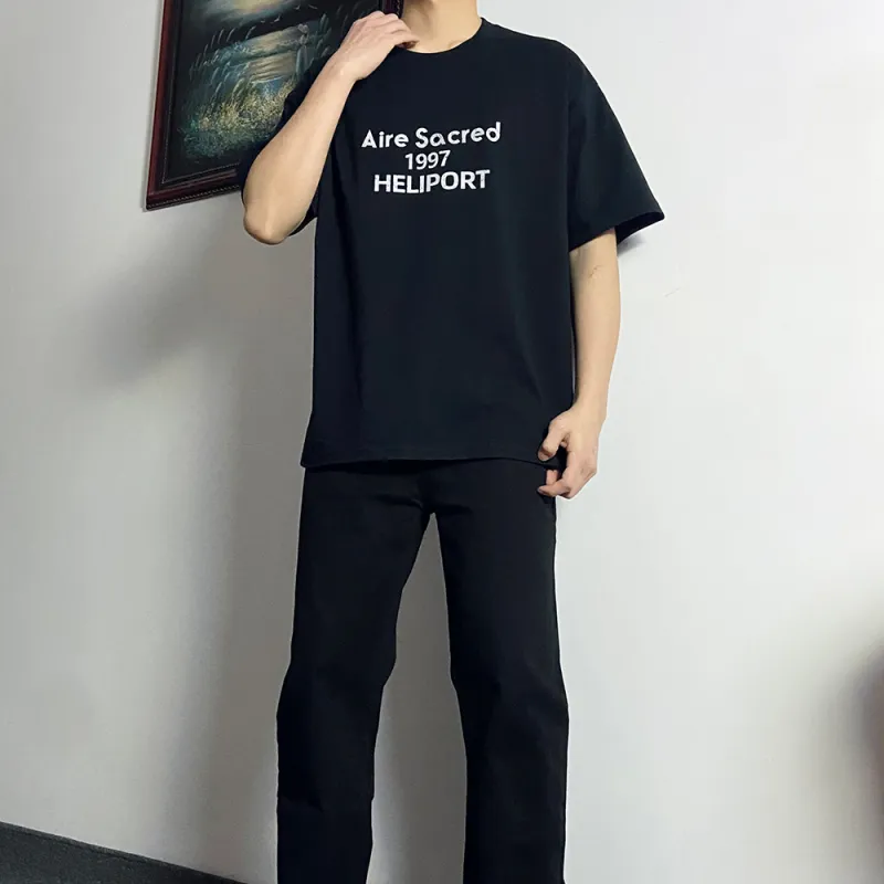HELIPORT Short Sleeved T Shirts Unisex Black-2