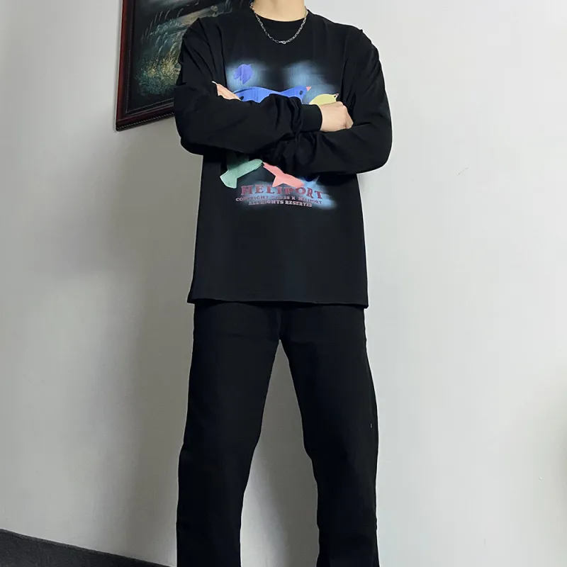 HELIPORT Long Sleeved T Shirt Unisex Black-4