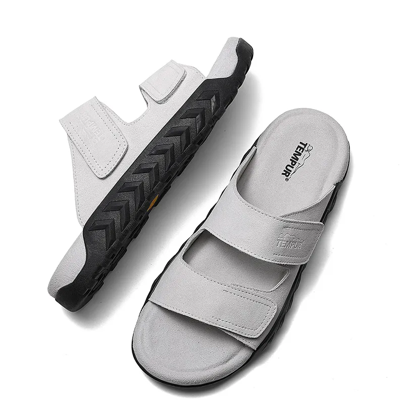 TEMPUR Slide Slippers Men's Light Gray-4