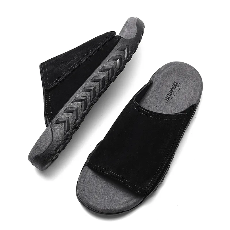 TEMPUR Slide Slippers Men's Black-4
