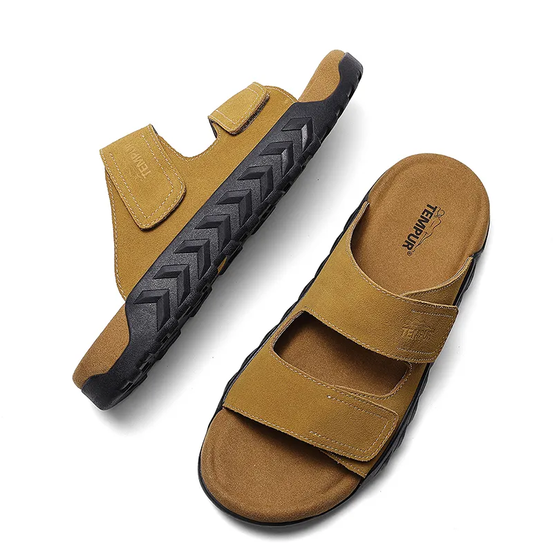 TEMPUR Slide Slippers Men's Wheat Ear Brown-4