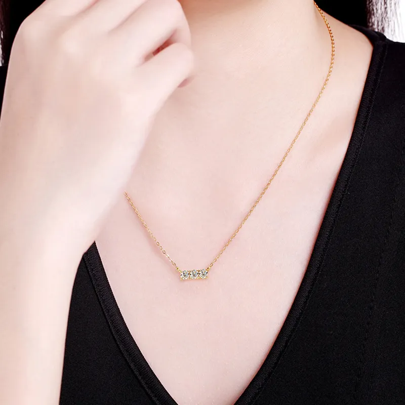 Lockstarfy 925 Silver Mohsunnite Necklaces Women's-9