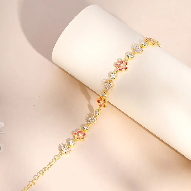 Lockstarfy S925 Silver Cold Enamel Synthetic Cubic Zirconia Bracelets Women's-5