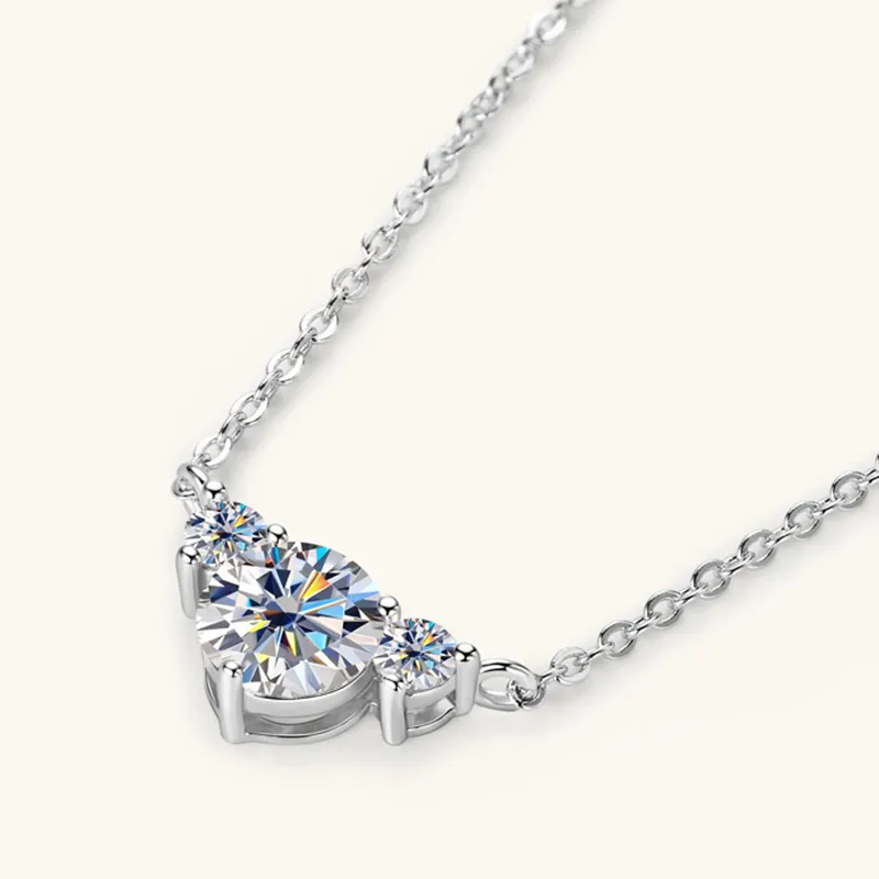 Lockstarfy 925 Silver Mohsunnite Necklaces Women's-2