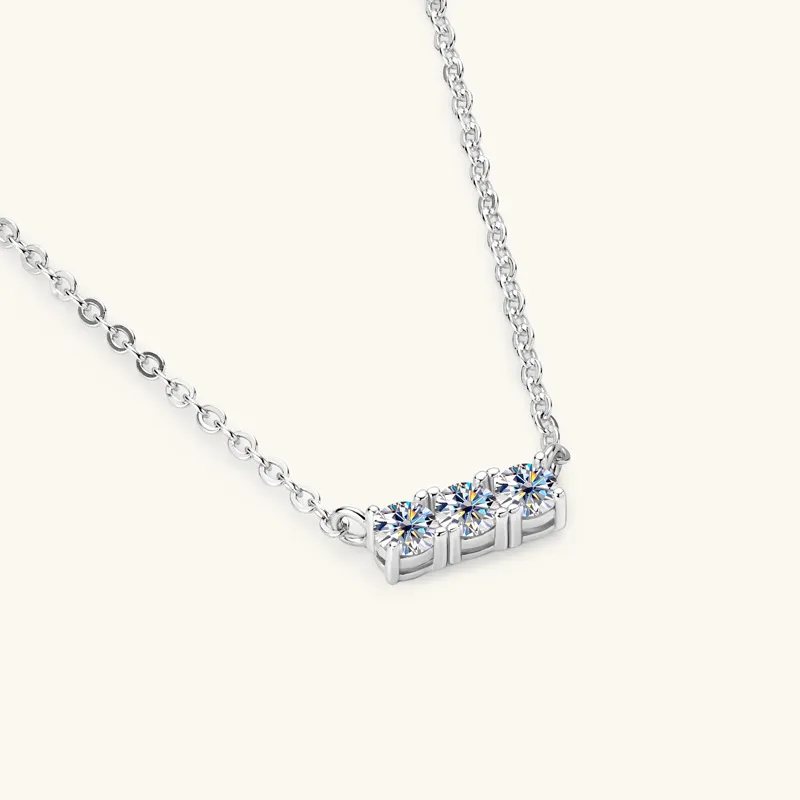 Lockstarfy 925 Silver Mohsunnite Necklaces Women's-1