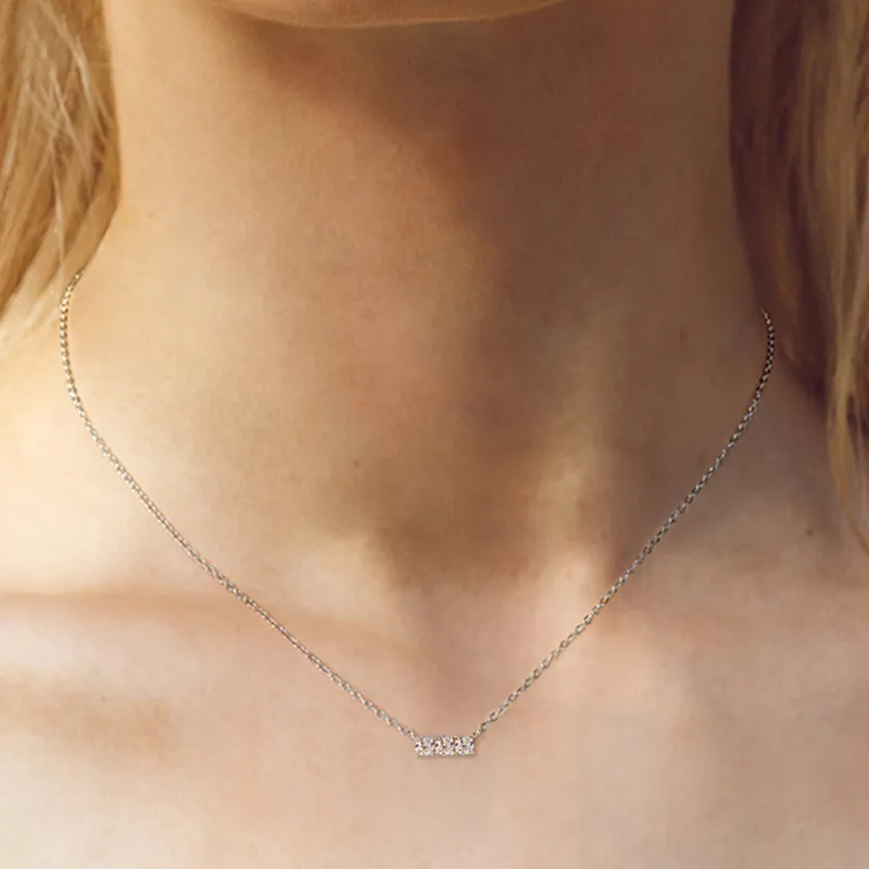 Lockstarfy 925 Silver Mohsunnite Necklaces Women's-4